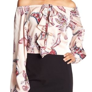 nanette lepore Barely Blush Ruffled Blouse